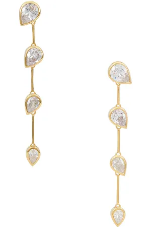 COMPLETEDWORKS 18k Gold Plated & Cubic Zirconia Earring in - Metallic Gold. Size all.