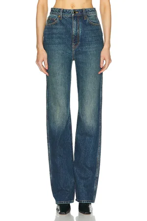 Khaite Danielle Straight Leg in - Denim-Dark. Size 30 (also in 31, 32).