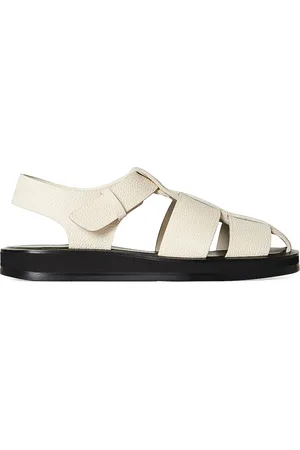 The Row Fisherman Leather Sandals in - Turquoise. Size 39.5 (also in 40).