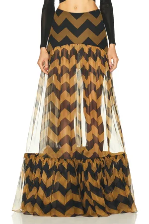 Saint Laurent Ruffle Skirt in - Olive. Size 36 (also in 38).