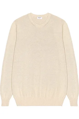 Ghiaia Cashmere Cotton Crewneck in - Cream. Size L (also in XL).