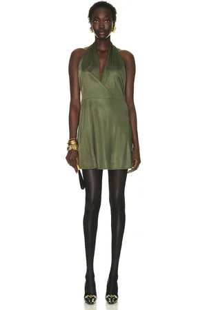 Saint Laurent Mini Dress in - Olive. Size 42 (also in ).