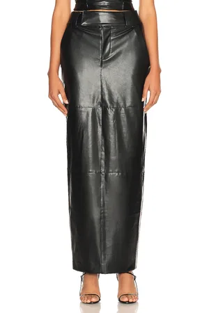 Helsa Waterbased Faux Leather Midi Skirt in - . Size L (also in M, S, XL, XS).