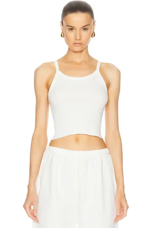 ÉTERNE Cropped Rib Tank Top in - . Size L (also in M, XL).