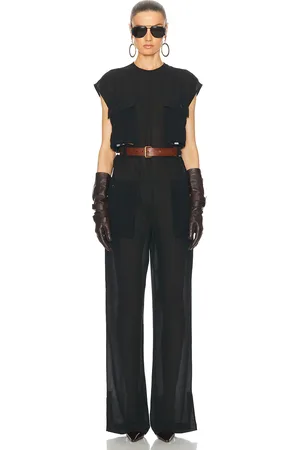 Saint Laurent Cap Sleeve Jumpsuit in - Black. Size 36 (also in 38, 40).