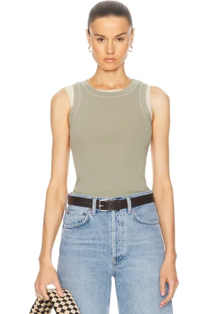Citizens of Humanity Isabel Rib Tank in - Olive. Size XL (also in ).