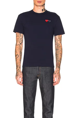 Comme des Garçons Double Emblem Tee in - Blue. Size M (also in L, S, XL).