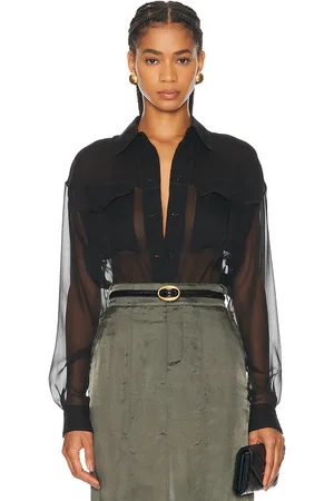 Saint Laurent Button Up Top in - Black. Size 38 (also in 42).