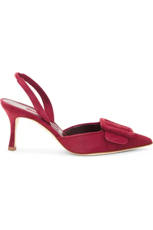 Manolo Blahnik Maysli 70 Suede Pump in - Red. Size 35 (also in 37).