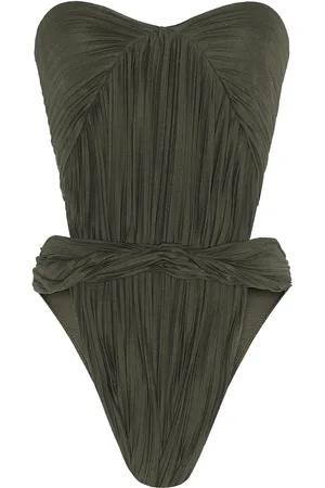 Saint Laurent Jersey Cut Out Bodysuit in - Army. Size 42 (also in ).