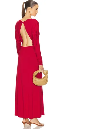 POSSE Sienna Long Sleeve Dress in - Red. Size L (also in M, S).