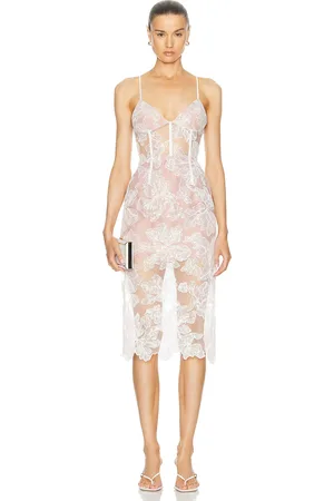 FLEUR DU MAL Sequin Floral Embroidered Midi Dress in - . Size 2 (also in 4, 8).