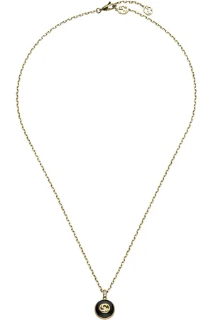 Gucci Black Onyx Diamond Pendant Necklace in - Metallic Gold. Size all.