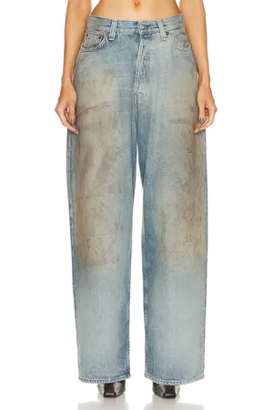 Acne Studios Dirty Look Wide Leg Pant in - Blue. Size 36 (also in 38, 40, 42).