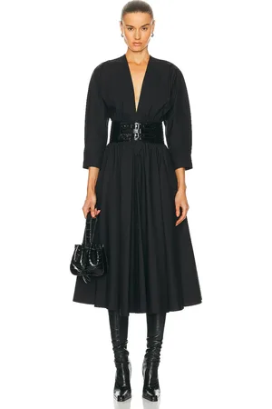 Alaïa Long Sleeve Belt Dress in - Black. Size 36 (also in ).