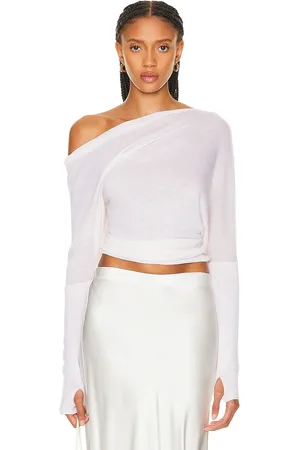 ENZA COSTA Tissue Cashmere Slouch Sweater in - White. Size L (also in S).