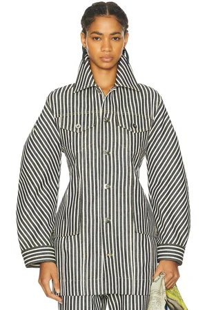 Bottega Veneta Button Up Jacket in - Navy. Size 34 (also in 36).