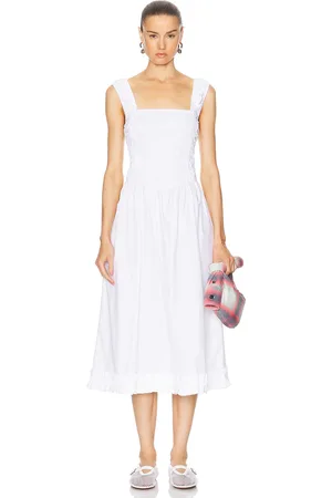 Ganni Midi Smock Dress in - White. Size 40 (also in ).
