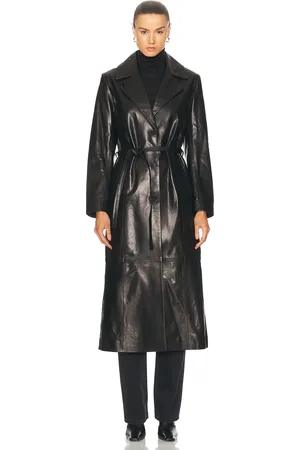 Nour Hammour Tamara Belted Leather Trench Coat in - . Size 34 (also in 36, 38, 40, 42).