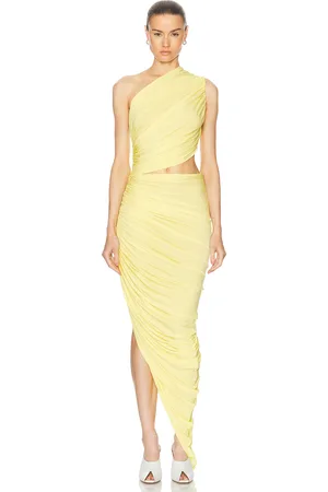 Alaïa Asymmetrical One Shoulder Maxi Dress in - Yellow. Size 40 (also in ).