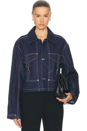 Stella McCartney Hardware Detailed Denim Jacket in - Denim-Dark. Size L (also in M, S).