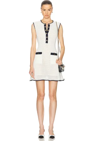 Self-Portrait Crochet Contrast Trim Mini Dress in - . Size XS (also in ).