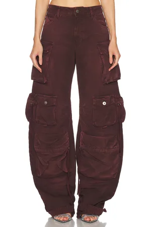 The Attico Fern Long Cargo Pant in - Burgundy. Size 26 (also in ).
