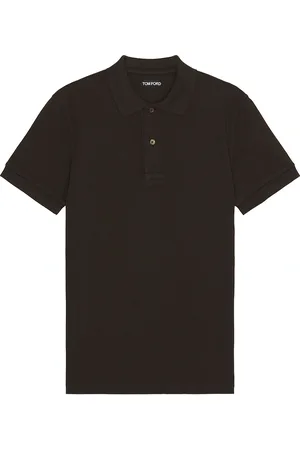 Tom Ford Tennis Piquet Short Sleeve Polo in - Brown. Size 48 (also in 50).