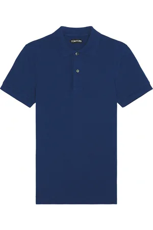 Tom Ford Tennis Piquet Short Sleeve Polo in - Blue. Size 46 (also in 48, 50).