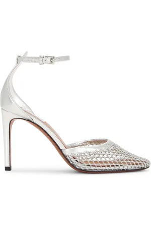 Alaïa Fishnet Sandal in - Metallic Silver. Size 41 (also in 39).
