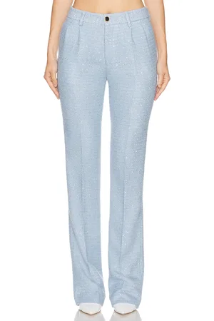 Alessandra Rich Tweed Trouser in - Baby Blue. Size 38 (also in 40, 42).