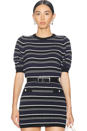 Alessandra Rich Short Sleeve Sweater in - Black. Size 40 (also in ).