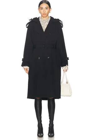 Bottega Veneta Wool Trench Coat in - Navy. Size 34 (also in 36, 38).