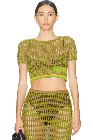 Marni X Paloma Elsesser Roundneck Short Sleeve Sweater in - Green. Size 44 (also in ).