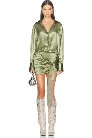 The Attico Mini Shirt Dress in - Sage. Size 40 (also in 42).