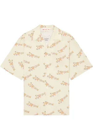 Marni X Paloma Ferocious Curly Kitty Bowling Shirt in - Cream. Size 48 (also in ).