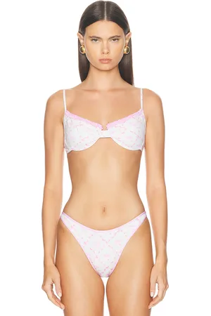 Heavy Manners X Elsa Hosk Ruffled Up Underwire Bikini Top in - Ivory. Size M (also in ).