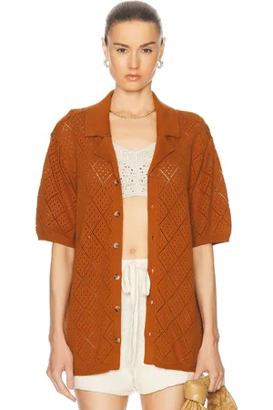 WAO Open Knit Camp Shirt in - . Size M (also in L, S, XS).