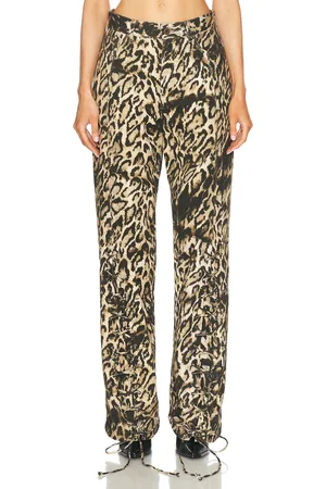 Jean Paul Gaultier Denim Pant With Lacing Detail in Beige Brown Dark Brown & Black - Black. Size 24 (also in 25, 28).