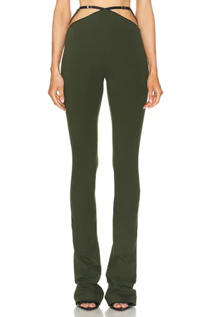 The Attico Cut-out Flare Pant in - Green. Size 42 (also in 40, 44).