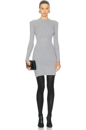 Tom Ford Crewneck Mini Dress in - Grey. Size L (also in XS).