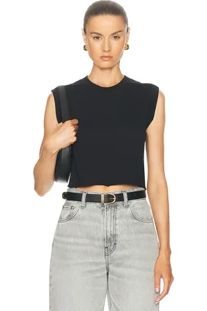 ÉTERNE Cropped Muscle Tank Top in - . Size L (also in M, S, XL, XS).