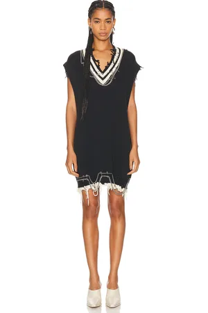 R13 Oversized Vest Dress With Chains in - Black. Size XS (also in ).