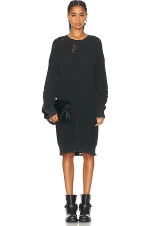 R13 Oversized Sweater Dress in - Black. Size XS (also in ).