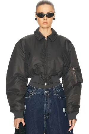 Acne Studios Shiny Nylon Bomber Jacket in - Grey. Size 42 (also in ).