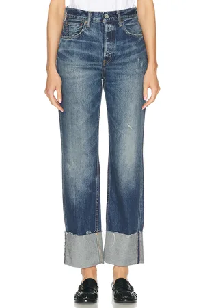 Moussy Bardmoor Wide Straight in - Denim-Medium. Size 25 (also in 27, 31).