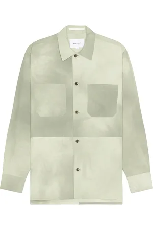 Norse projects Ulrik Wave Dye Overshirt in - Olive. Size L (also in M, S).