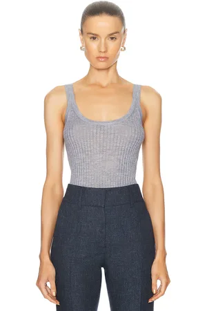 GABRIELA HEARST Nevin Tank Top in - Grey. Size L (also in ).