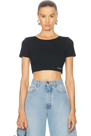 Alaïa Cropped T-shirt in - Black. Size 34 (also in 40).