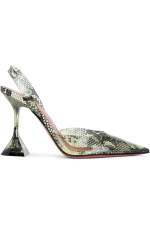 Amina Muaddi Holli Glass 95 Sling Pump In in - Green. Size 36 (also in 40, 41).